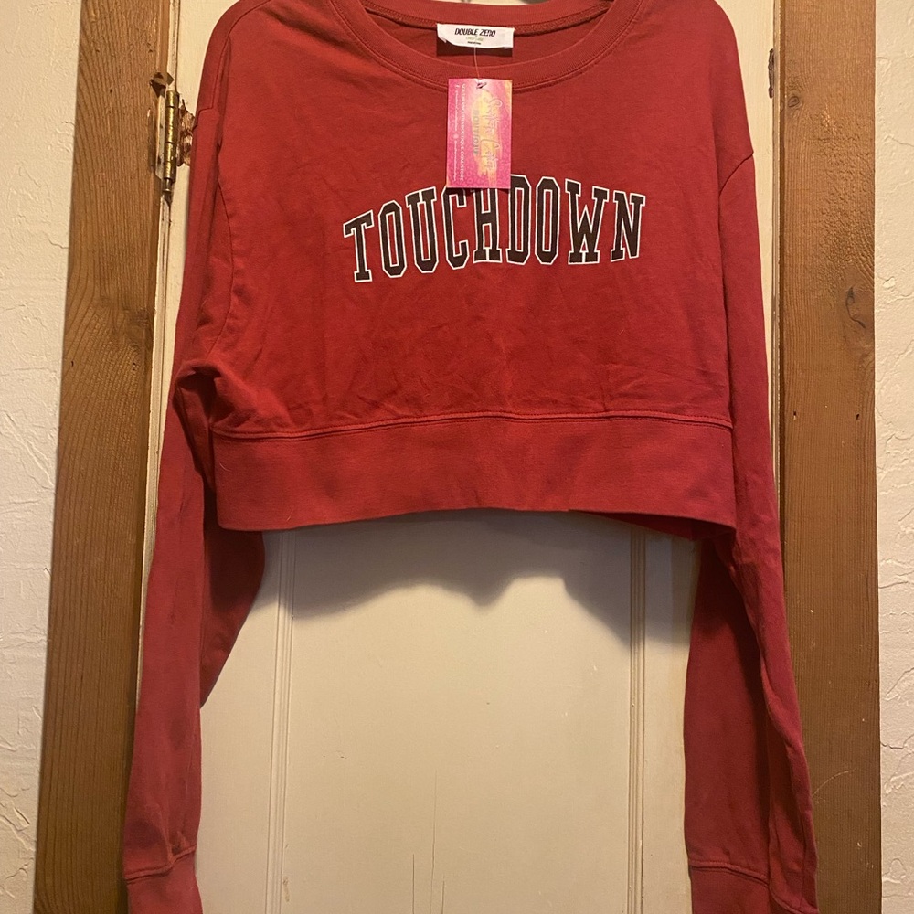 Double Zero Red Touchdown Cropped Sweatshirt